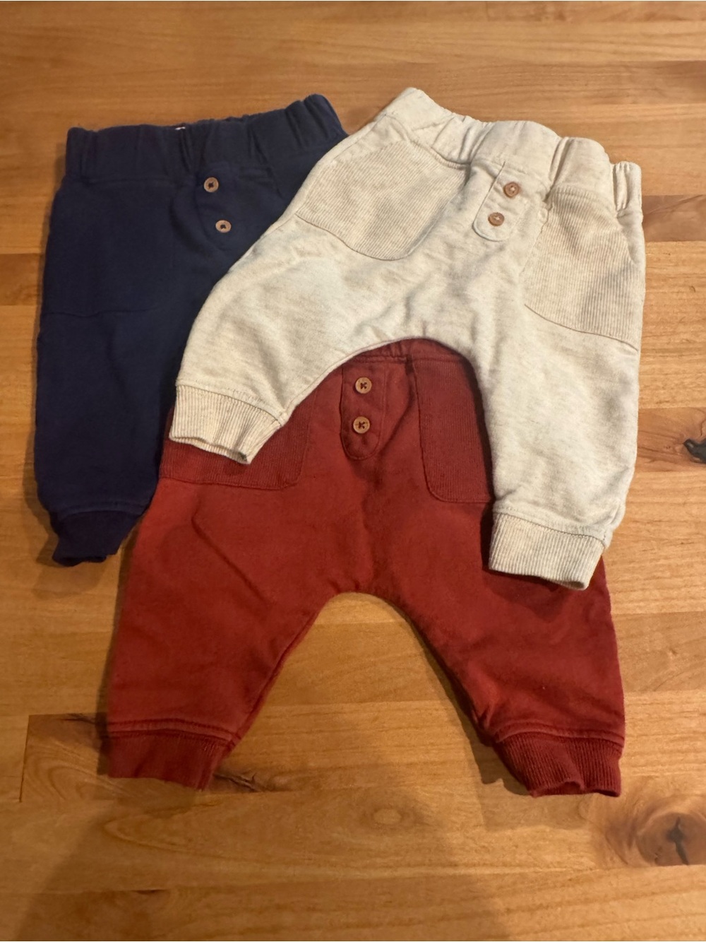 Boden Baby Sweatpants Trio - Navy, Rust & Cream